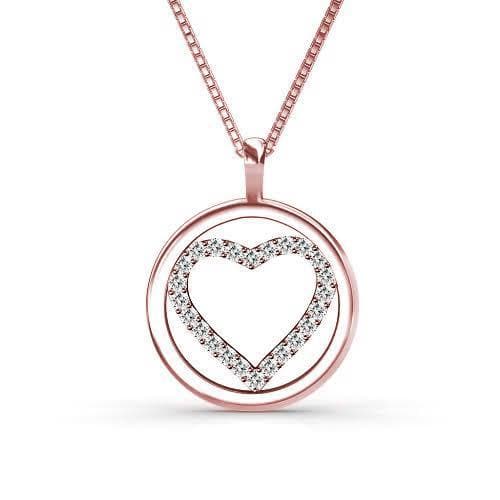 0.25 CT Round Cut Diamonds - Heart Pendant - Primestyle.com