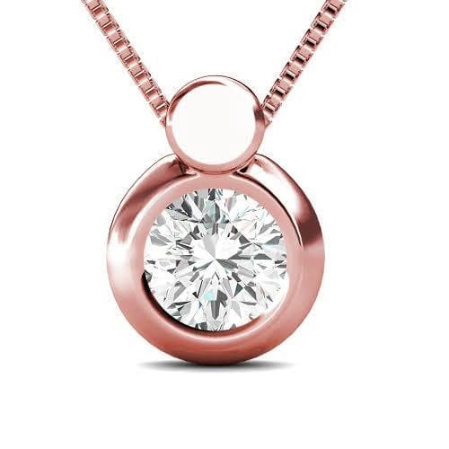 0.25 CT Round Cut Diamonds - Solitaire Pendant - Primestyle.com