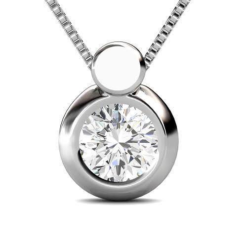 0.25 CT Round Cut Diamonds - Solitaire Pendant - Primestyle.com