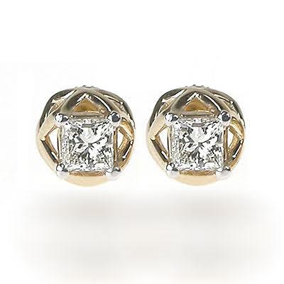 0.30-1.20 CT Princess Cut Diamonds - Stud Earrings - Primestyle.com