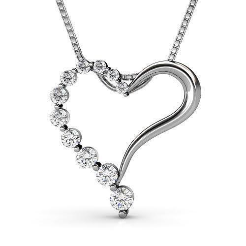 0.30 CT Round Cut Diamonds - Heart Pendant - Primestyle.com