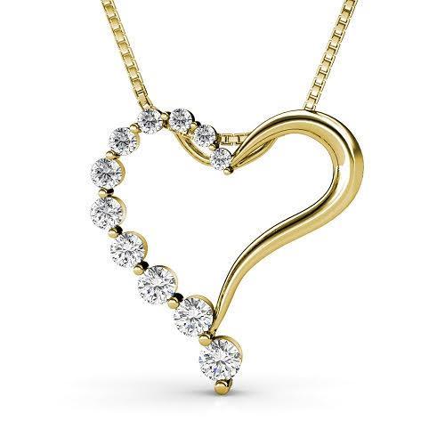 0.30 CT Round Cut Natural Diamonds - Heart Pendants