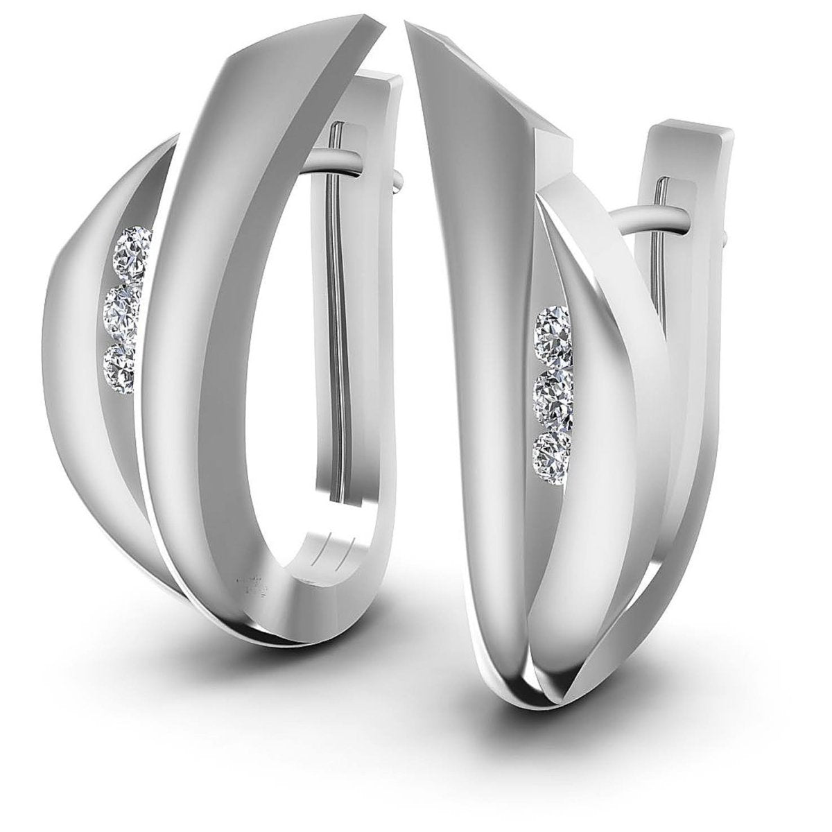 0.30 CT Round Cut Diamonds - Hoop & Drop Earrings - Primestyle.com