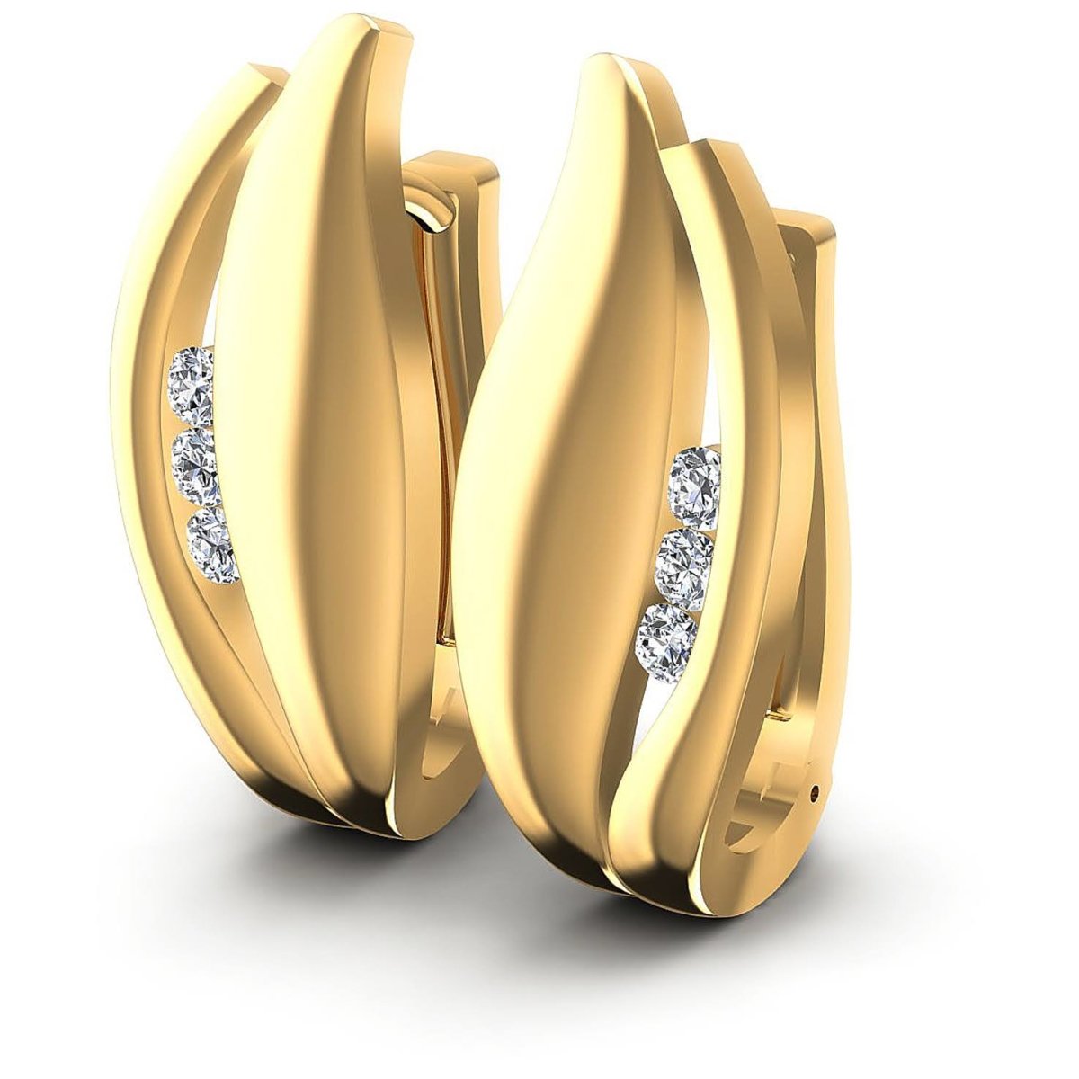 0.30 CT Round Cut Diamonds - Hoop &amp; Drop Earrings - Primestyle.com