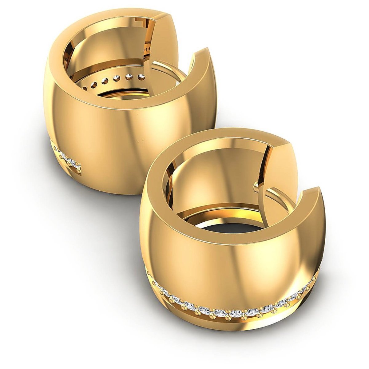 0.30 CT Round Cut Diamonds - Hoop & Drop Earrings - Primestyle.com
