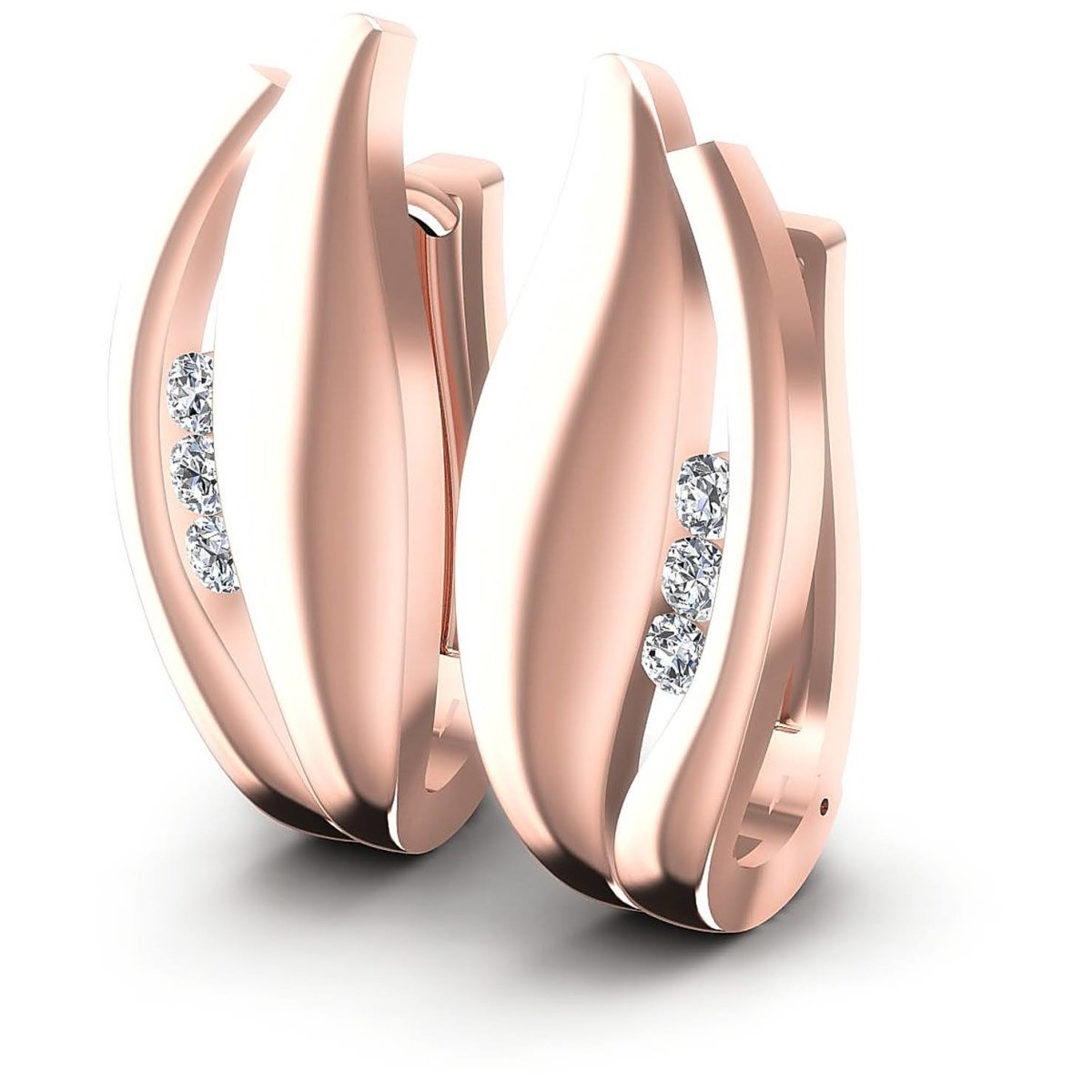 0.30 CT Round Cut Diamonds - Hoop & Drop Earrings - Primestyle.com