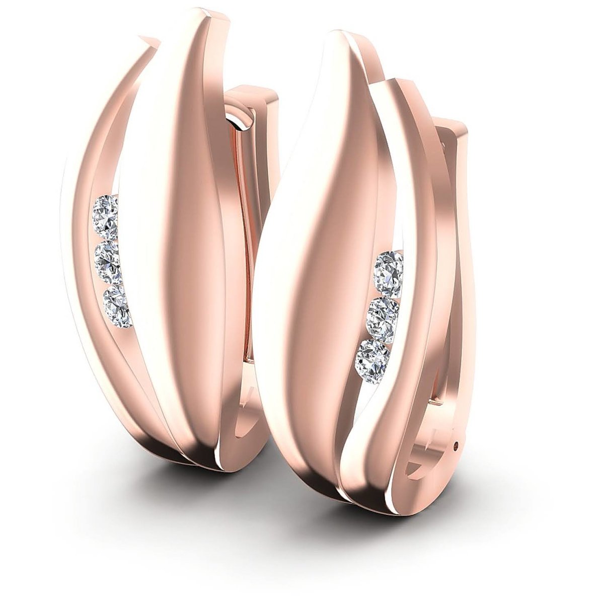 0.30 CT Round Cut Diamonds - Hoop &amp; Drop Earrings - Primestyle.com