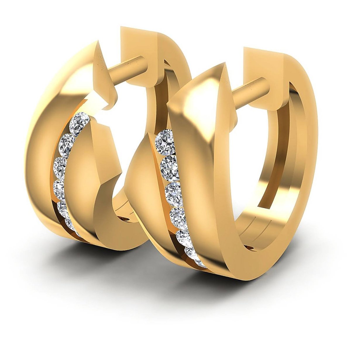 0.30 CT Round Cut Diamonds - Hoop & Drop Earrings - Primestyle.com