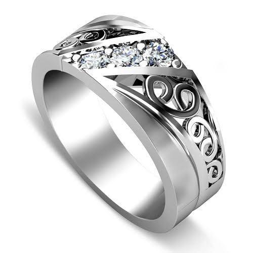 0.30 CT Round Cut Diamonds - Mens Wedding Band - Primestyle.com