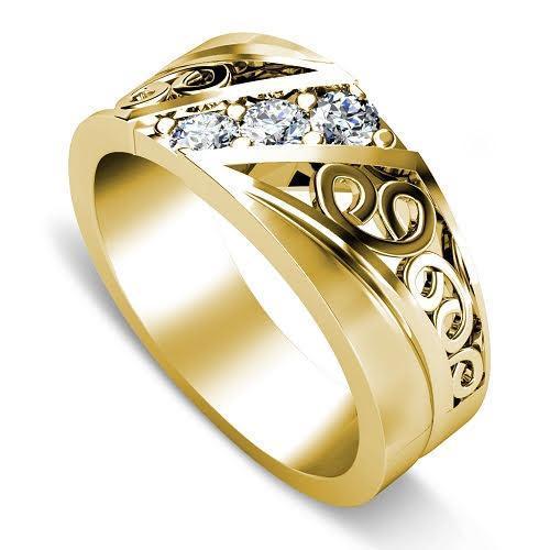 0.30 CT Round Cut Diamonds - Mens Wedding Band - Primestyle.com