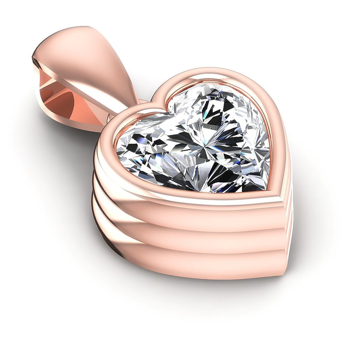 0.35-1.00 CT Heart Cut Diamonds - Solitaire Pendant - Primestyle.com