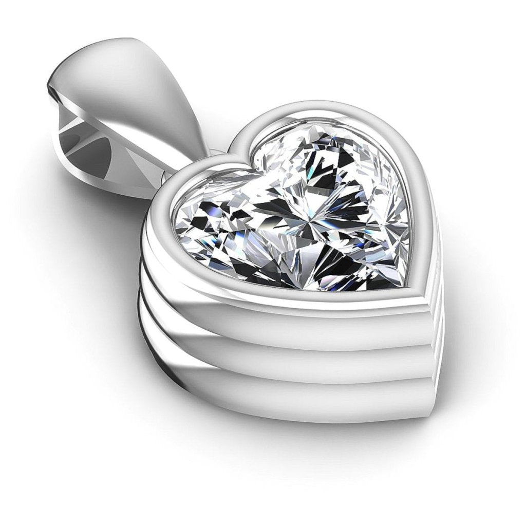 0.35 - 1.00 CT Heart Cut Natural Diamonds - Solitaire Pendant - Primestyle.com