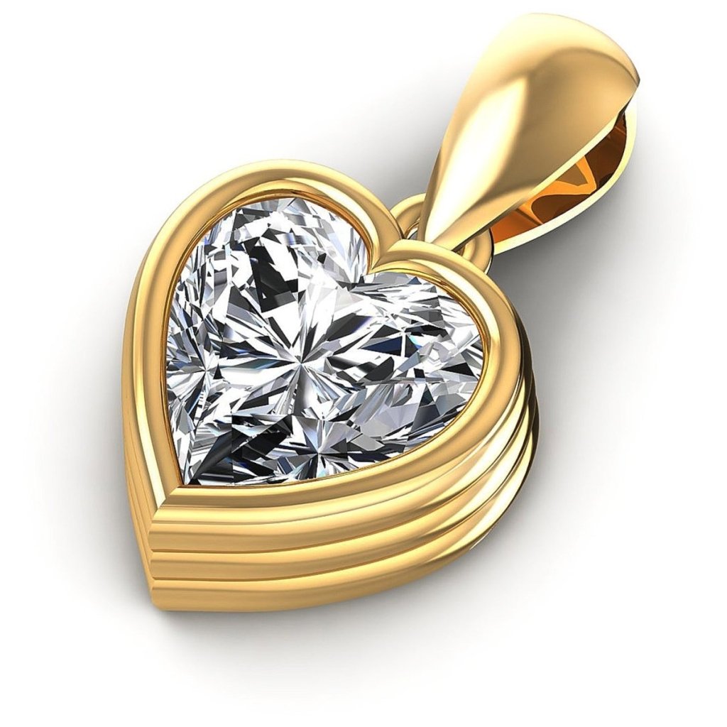 0.35 - 1.00 CT Heart Cut Natural Diamonds - Solitaire Pendant - Primestyle.com