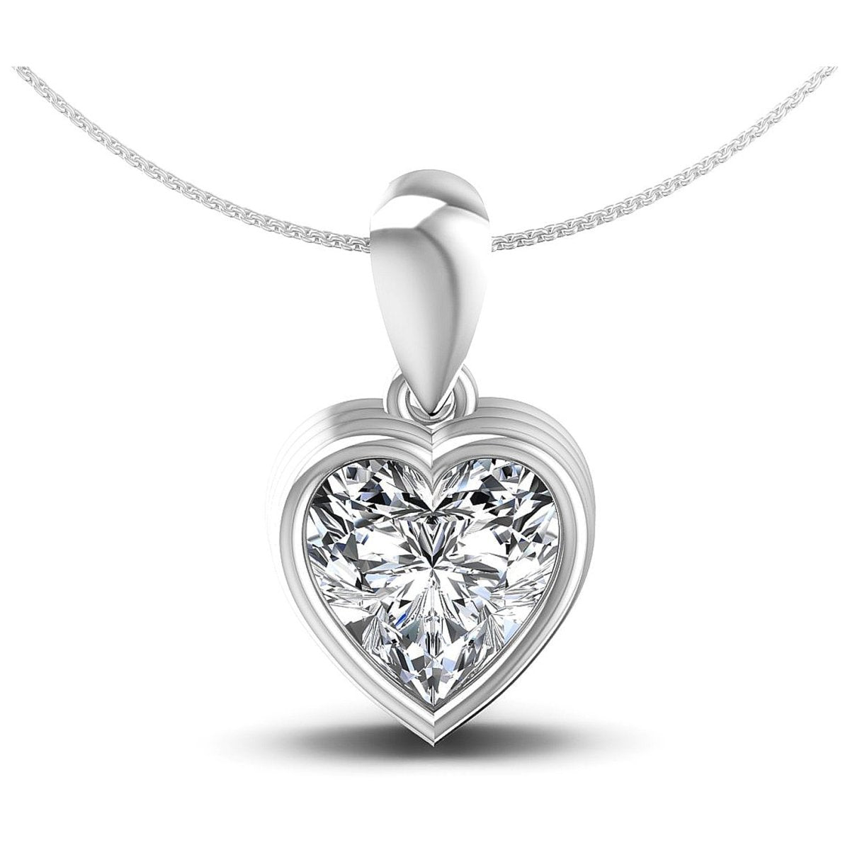 0.35-1.00 CT Heart Cut Diamonds - Solitaire Pendant - Primestyle.com