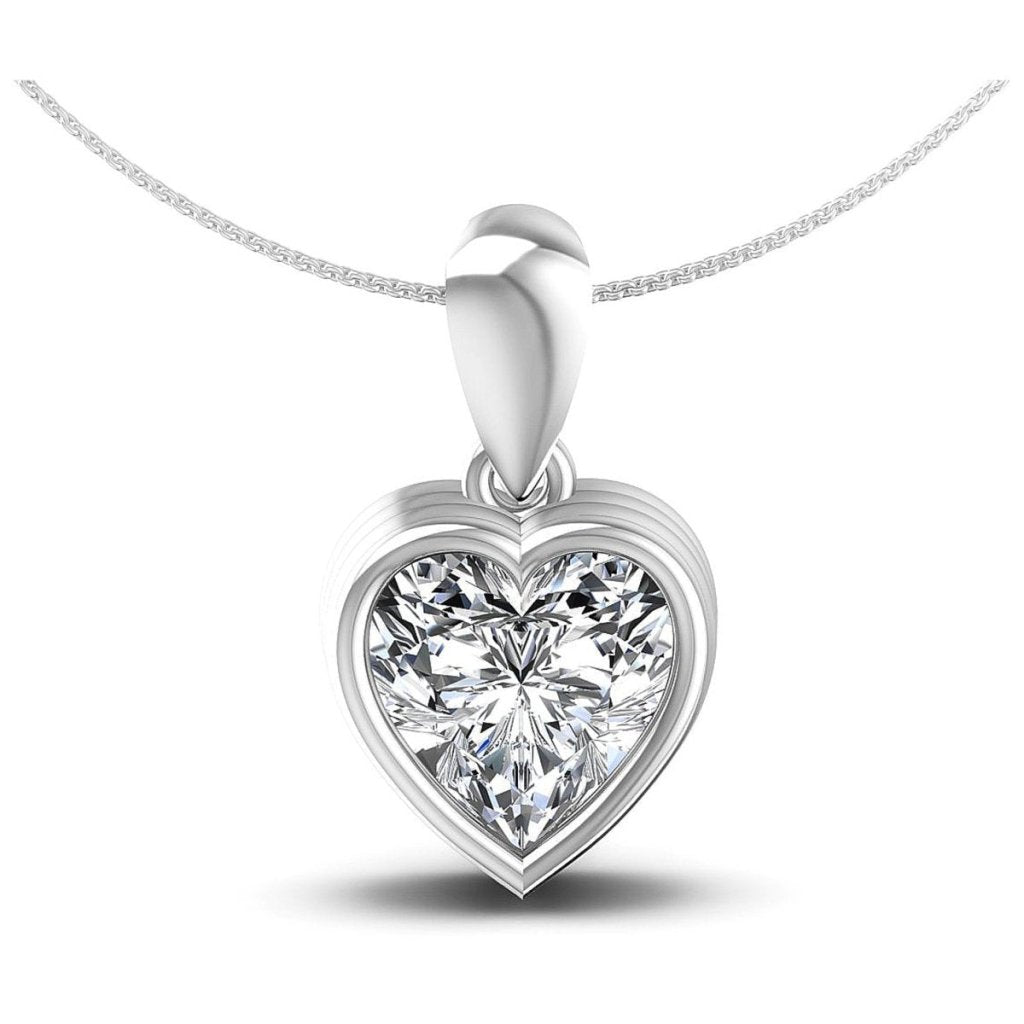 0.35 - 1.00 CT Heart Cut Natural Diamonds - Solitaire Pendant - Primestyle.com