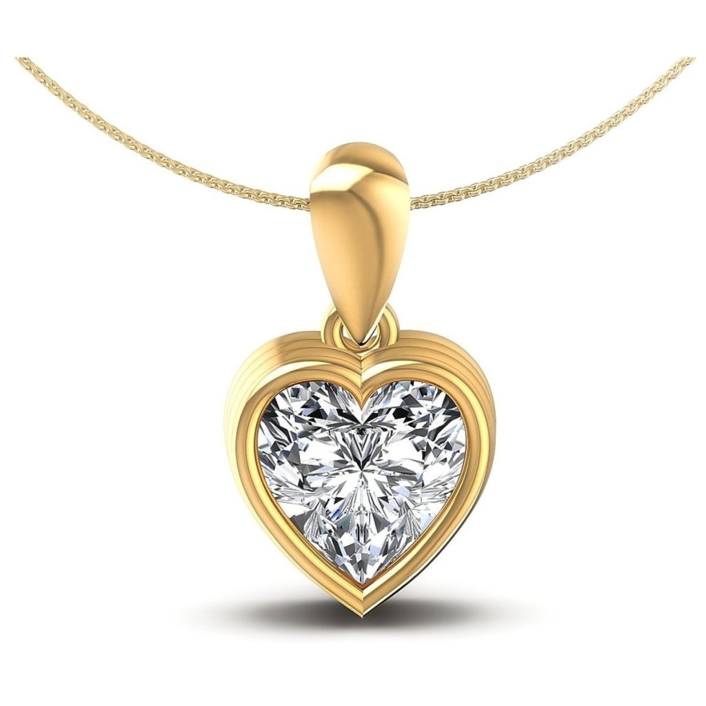 0.35-1.00 CT Heart Cut Natural Diamonds - Solitaire Pendant