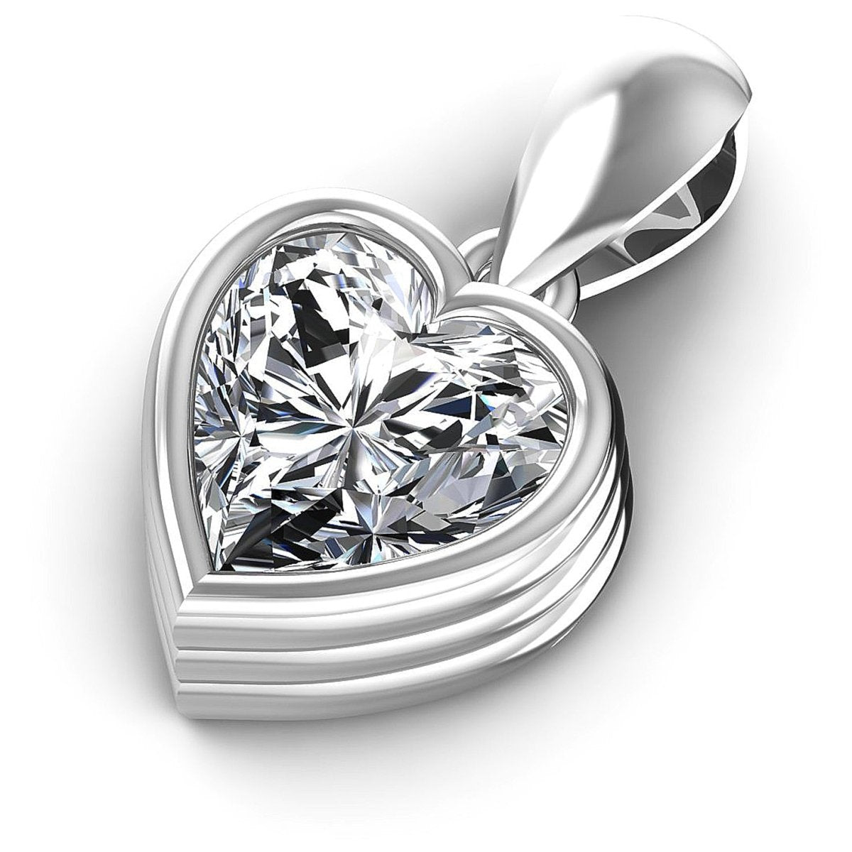 0.35-1.00 CT Heart Cut Natural Diamonds - Solitaire Pendant