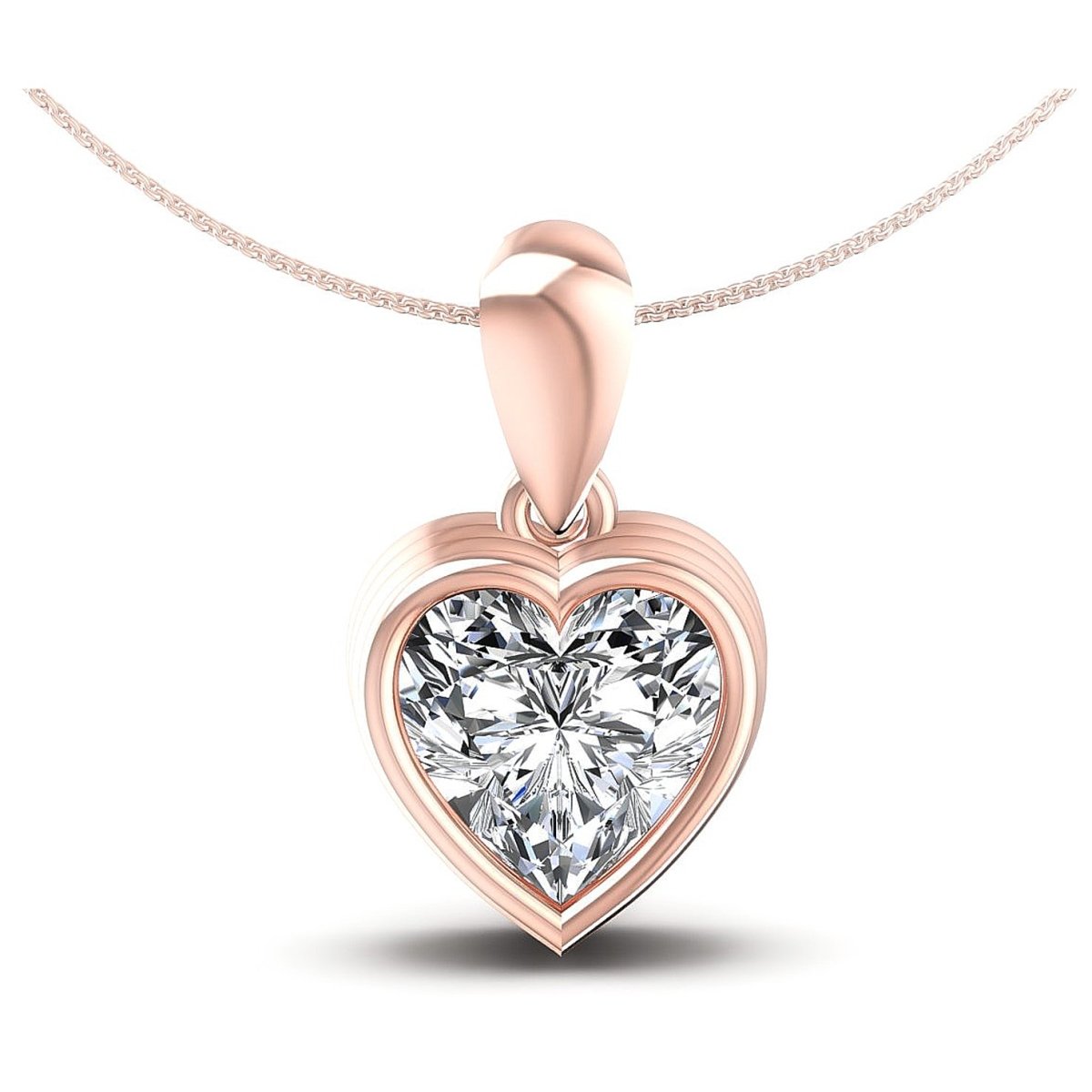 0.35-1.00 CT Heart Cut Diamonds - Solitaire Pendant - Primestyle.com