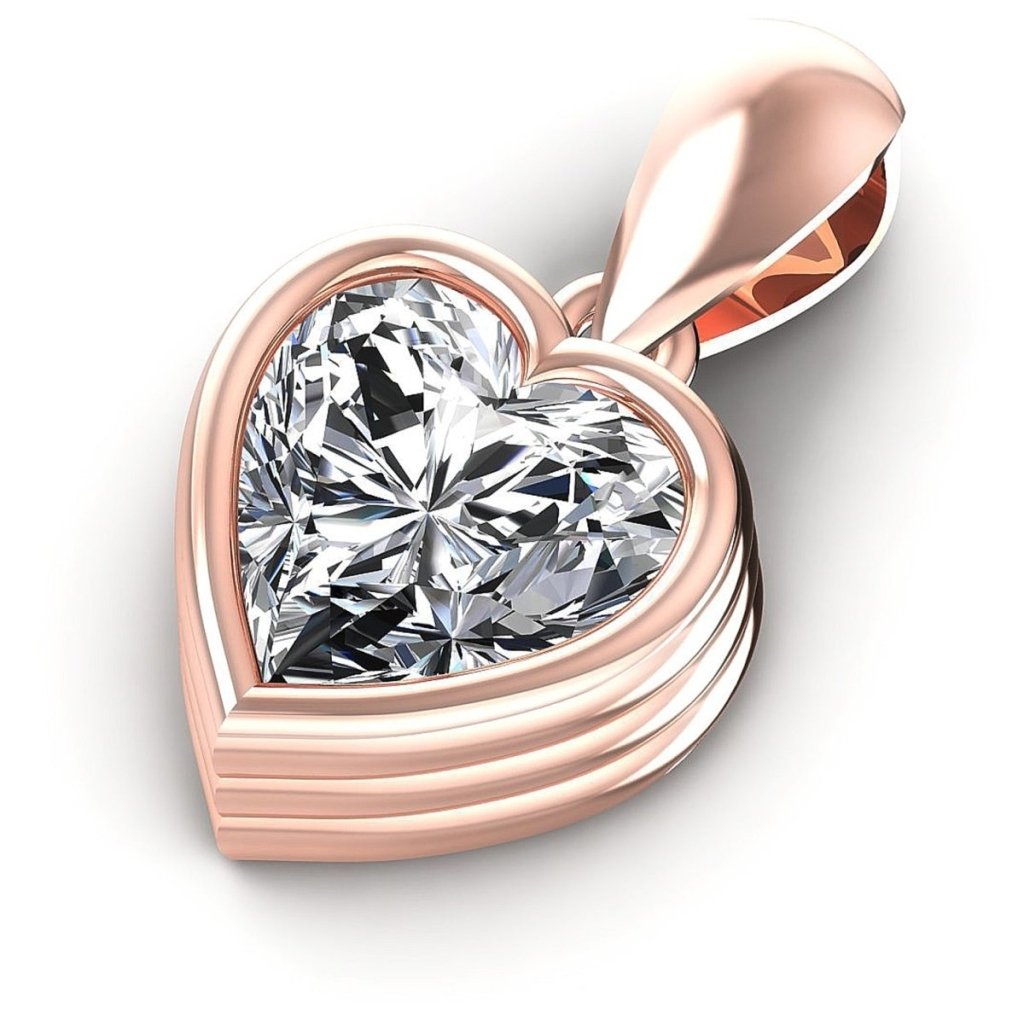 0.35-1.00 CT Heart Cut Natural Diamonds - Solitaire Pendant