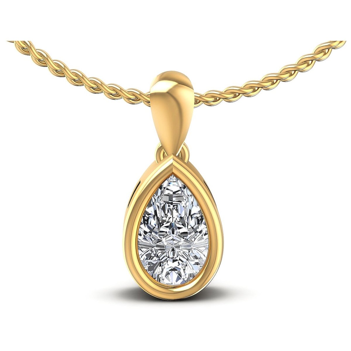 0.35-1.00 CT Pear Cut Diamonds - Solitaire Pendant