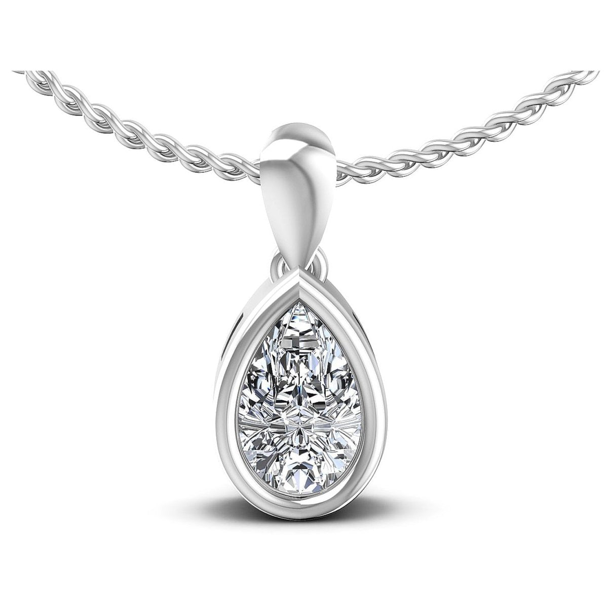 0.35-1.00 CT Pear Cut Diamonds - Solitaire Pendant - Primestyle.com