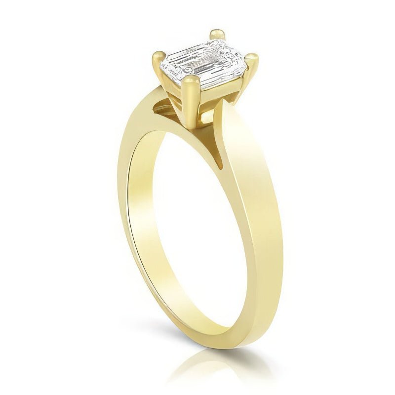 0.35-1.50 CT Emerald Cut Natural Diamonds - Solitaire Rings