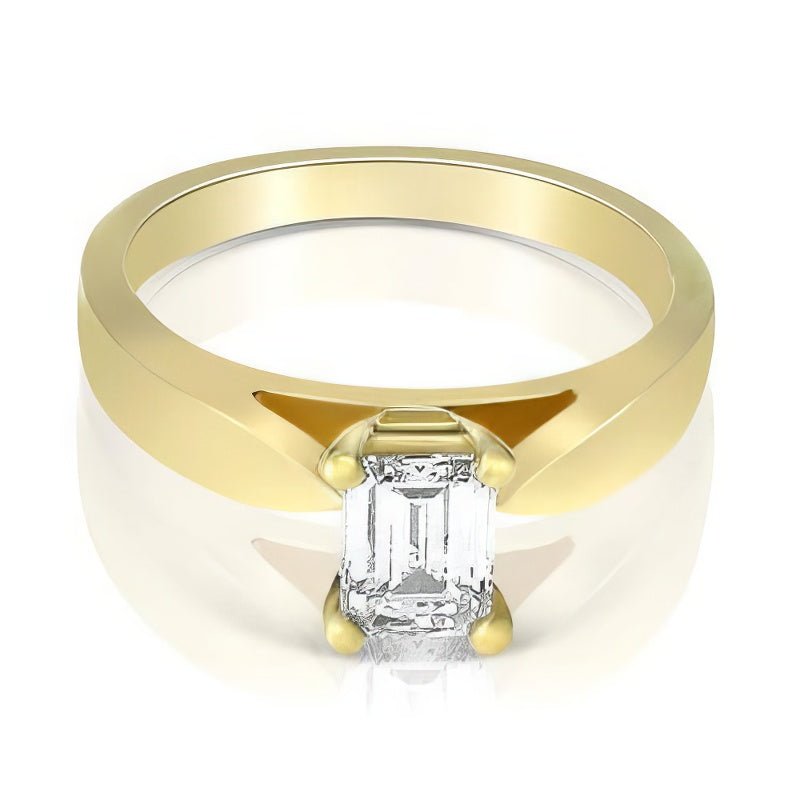 0.35-1.50 CT Emerald Cut Diamonds - Solitaire Ring - Primestyle.com