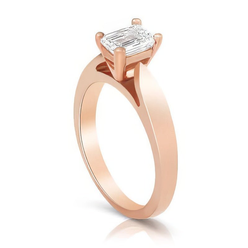 0.35-1.50 CT Emerald Cut Natural Diamonds - Solitaire Rings