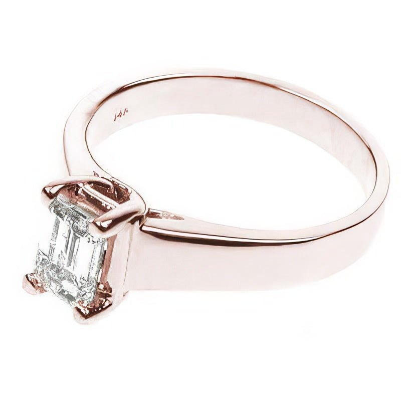 0.35-1.50 CT Emerald Cut Diamonds - Solitaire Ring - Primestyle.com