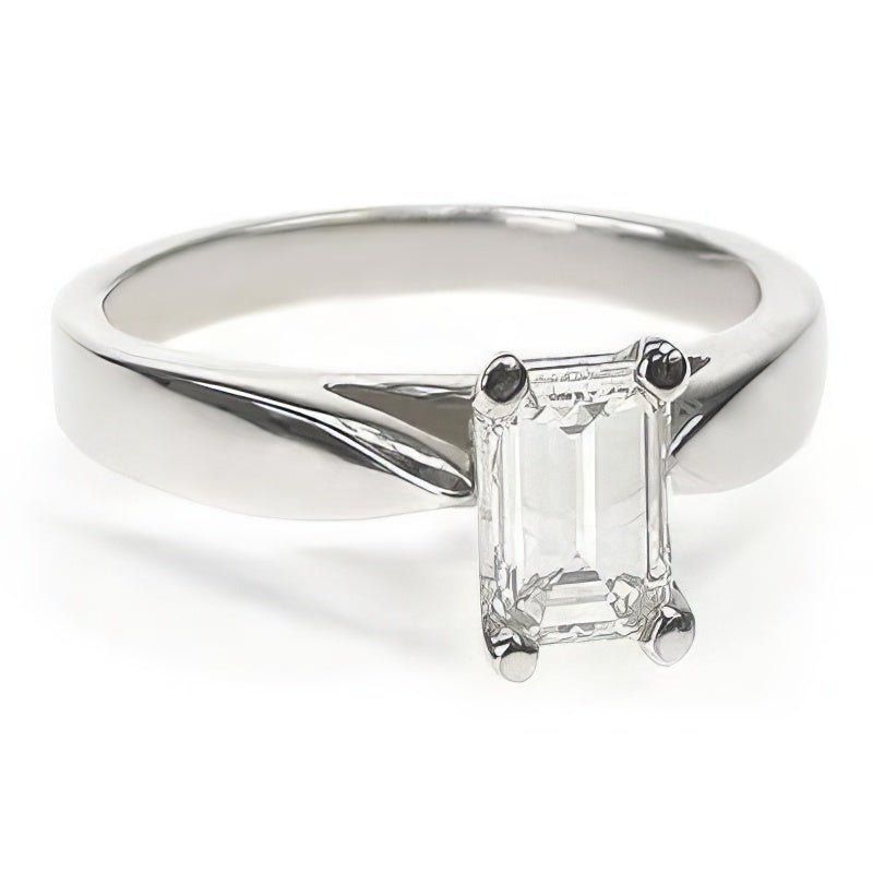 0.35-1.50 CT Emerald Cut Natural Diamonds - Solitaire Rings