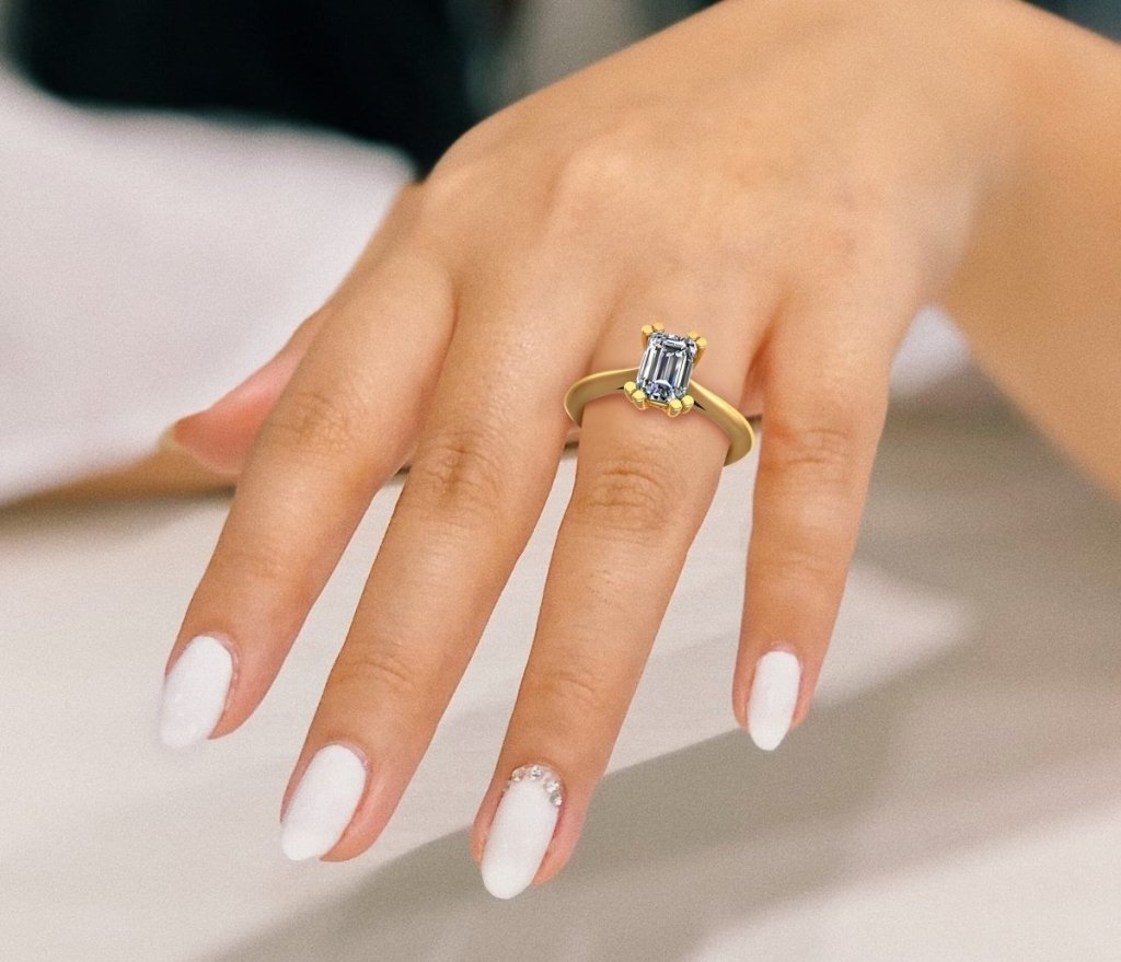 0.35-1.50 CT Emerald Cut Natural Diamonds - Solitaire Rings