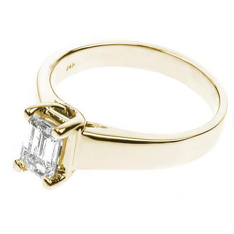 0.35-1.50 CT Emerald Cut Diamonds - Solitaire Ring - Primestyle.com