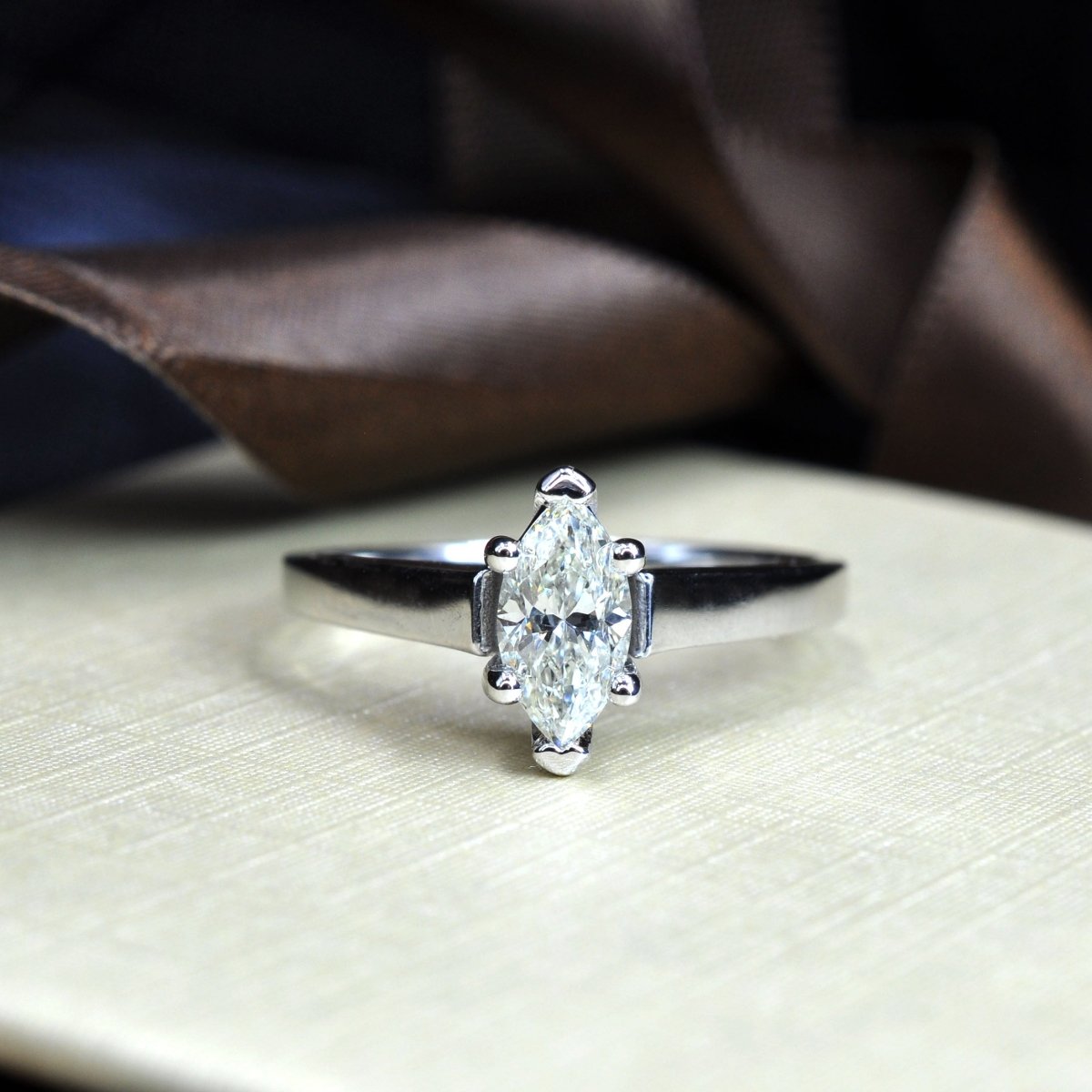 0.35-1.50 CT Marquise Cut Natural Diamonds - Solitaire Rings