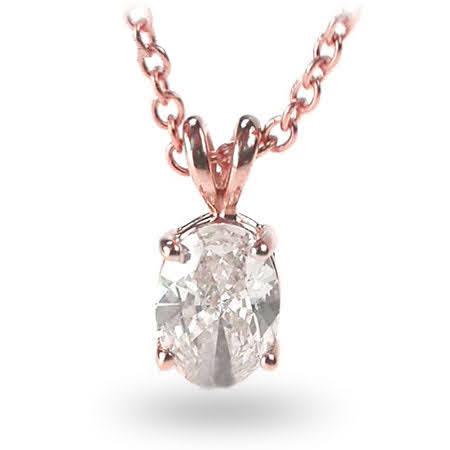 0.35-1.50 CT Oval Cut Natural Diamonds - Solitaire Pendant