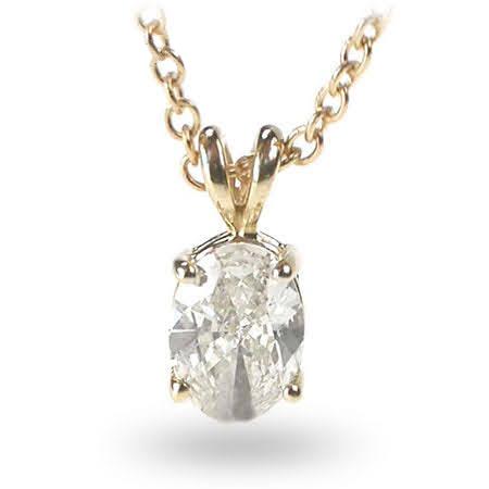0.35-1.50 CT Oval Cut Natural Diamonds - Solitaire Pendant