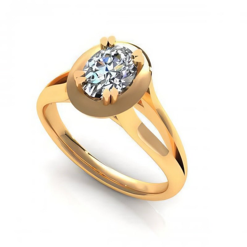 0.35-1.50 CT Oval Cut Diamonds - Solitaire Ring