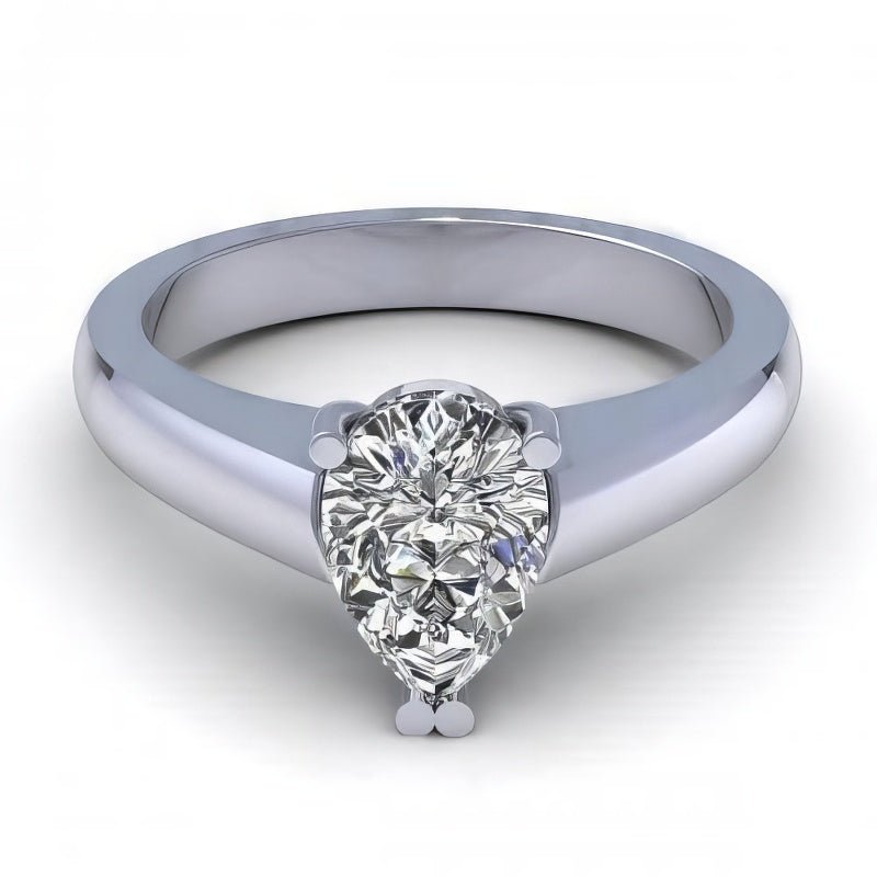 0.35-1.50 CT Pear Cut Diamonds - Solitaire Ring
