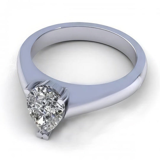 0.35-1.50 CT Pear Cut Diamonds - Solitaire Ring