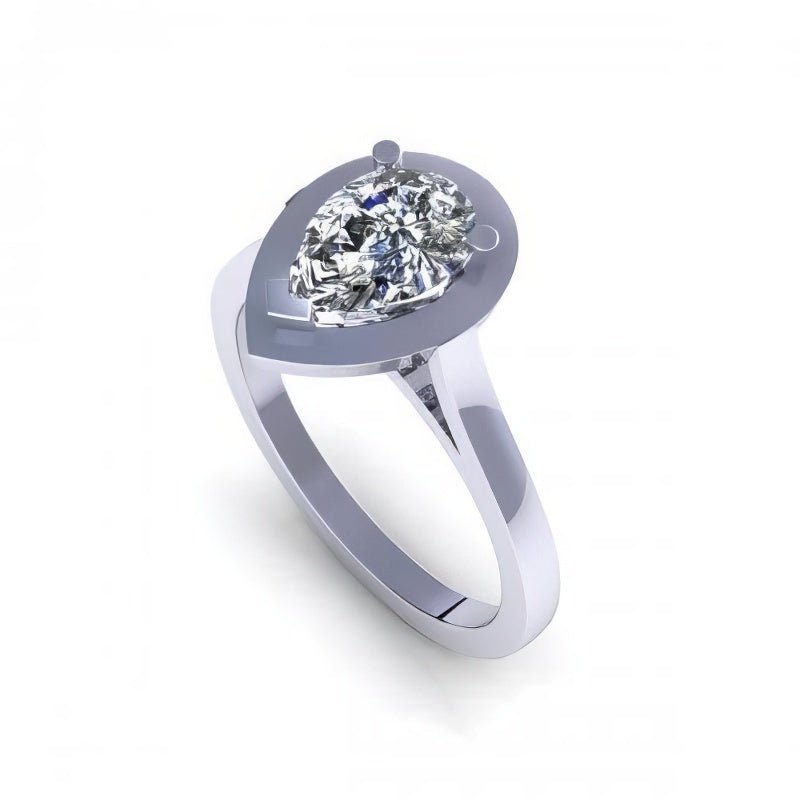 0.35-1.50 CT Pear Cut Natural Diamonds - Solitaire Rings