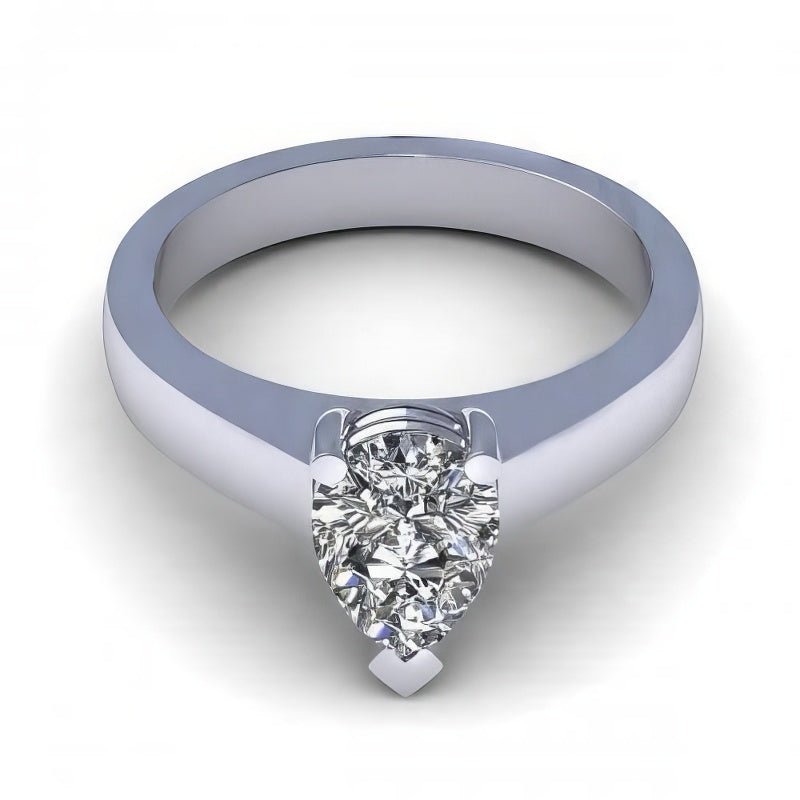0.35-1.50 CT Pear Cut Natural Diamonds - Solitaire Rings