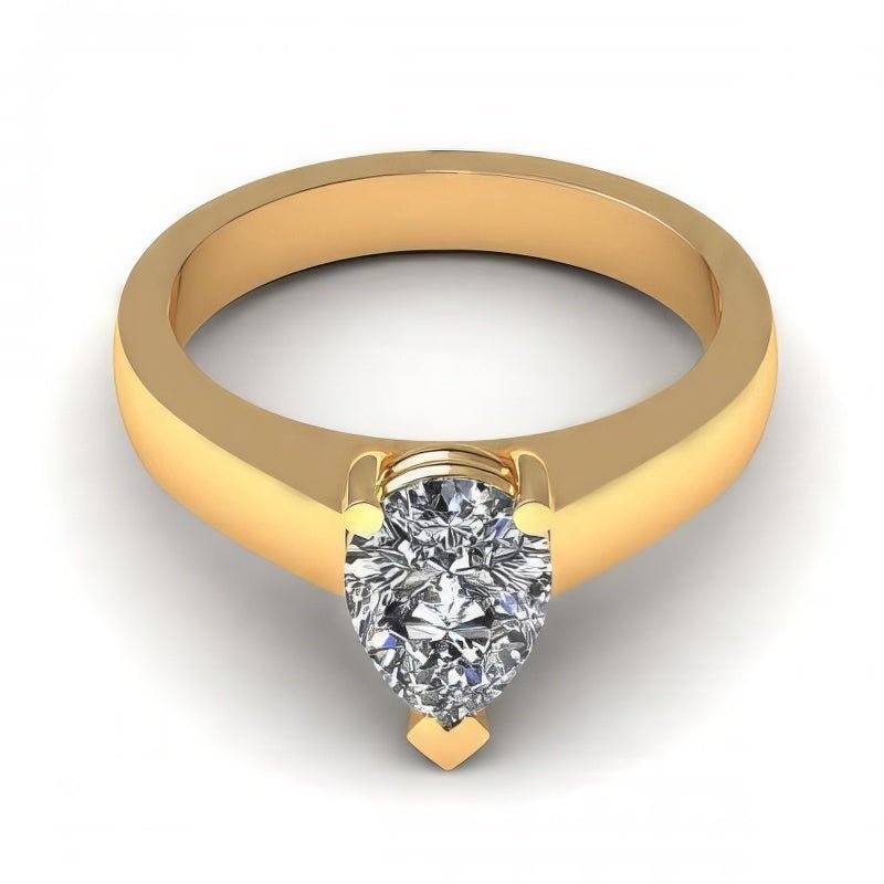 0.35-1.50 CT Pear Cut Natural Diamonds - Solitaire Rings