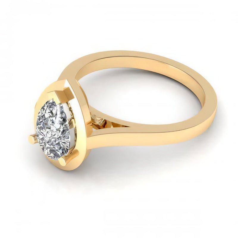 0.35-1.50 CT Pear Cut Natural Diamonds - Solitaire Rings