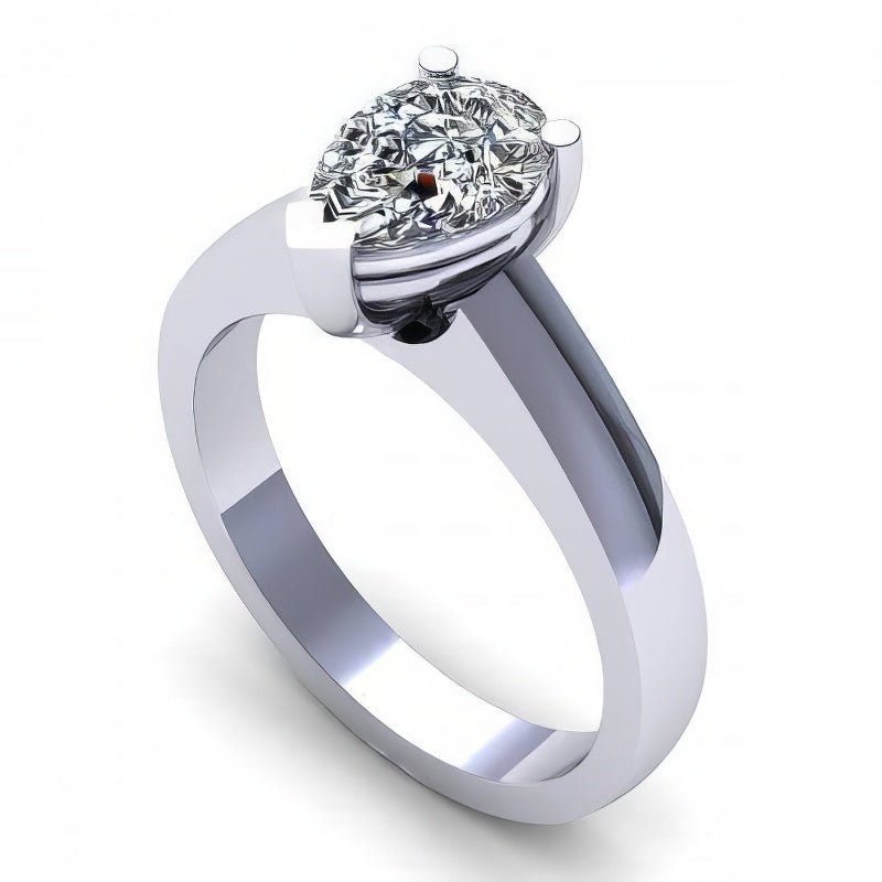0.35-1.50 CT Pear Cut Natural Diamonds - Solitaire Rings