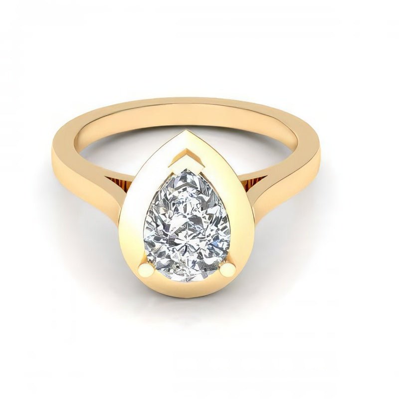 0.35-1.50 CT Pear Cut Diamonds - Solitaire Ring