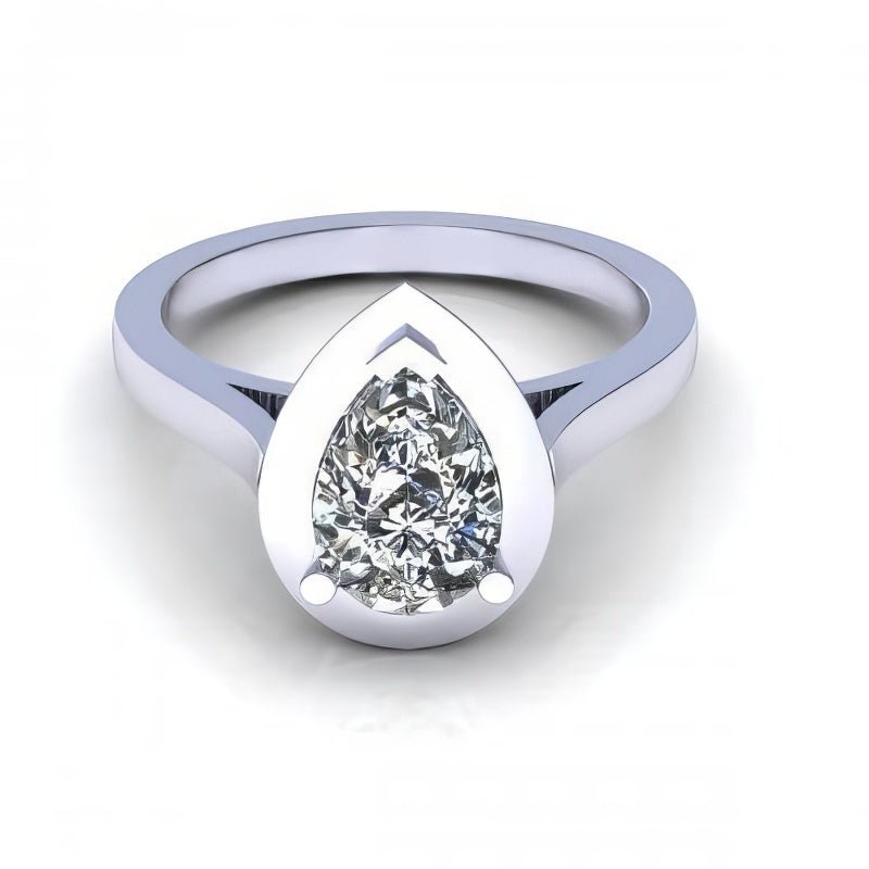 0.35-1.50 CT Pear Cut Natural Diamonds - Solitaire Rings