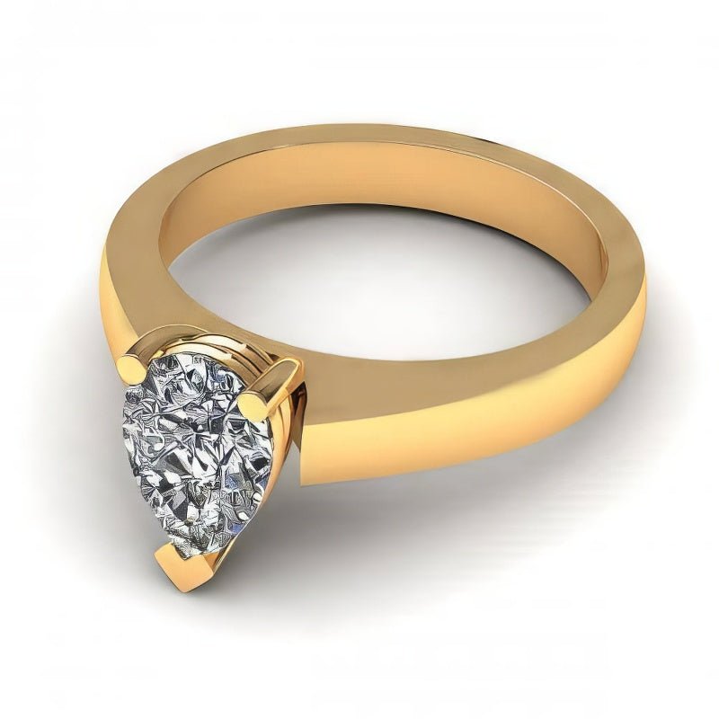 0.35-1.50 CT Pear Cut Natural Diamonds - Solitaire Rings