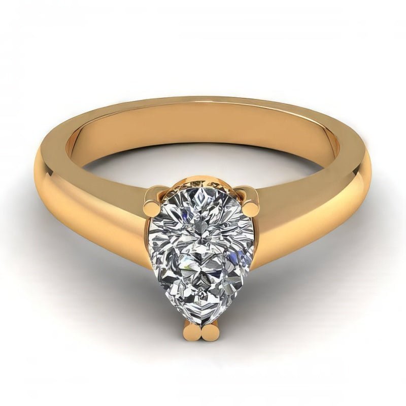 0.35-1.50 CT Pear Cut Natural Diamonds - Solitaire Rings