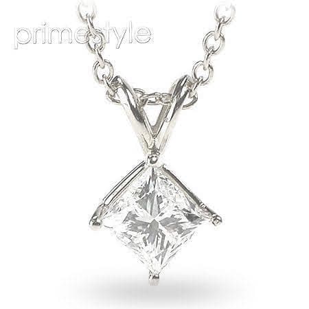 0.35-1.50 CT Princess Cut Diamonds - Solitaire Pendant
