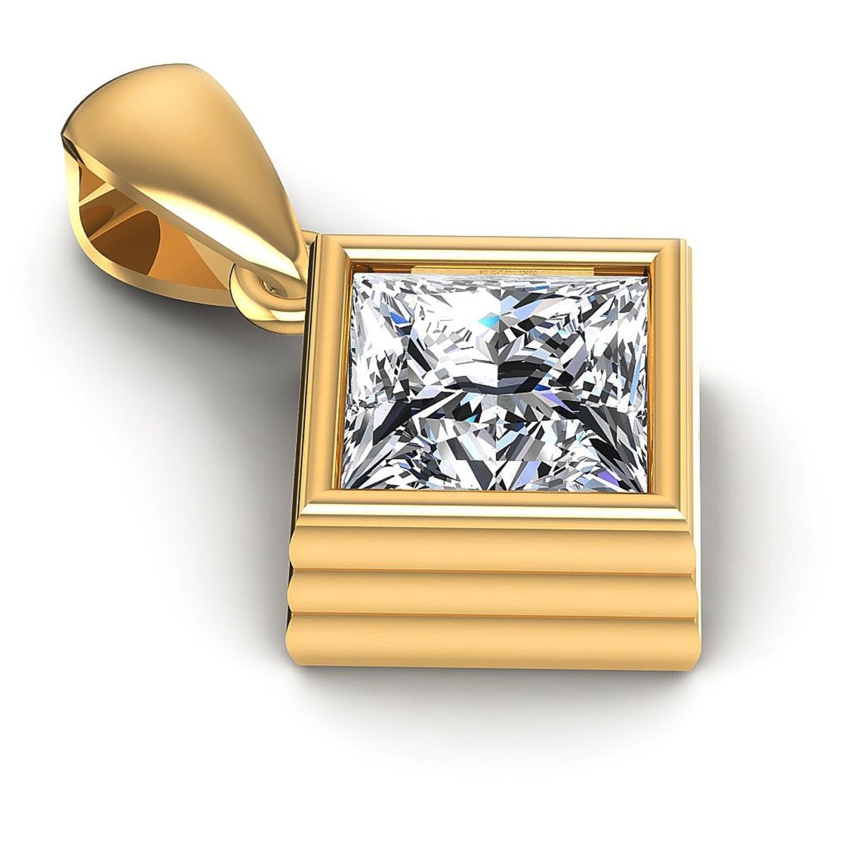 0.75 CT Princess Cut Natural Diamond - Solitaire Pendant