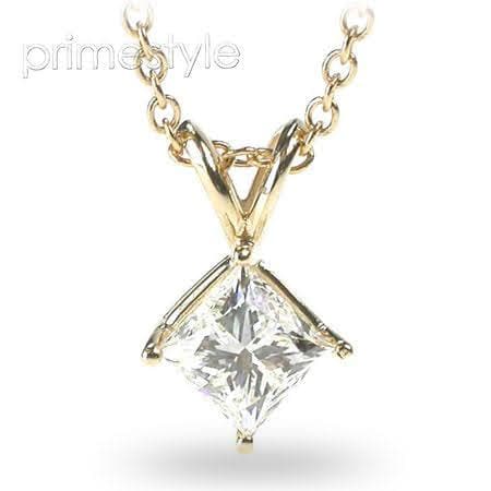 0.35-1.50 CT Princess Cut Diamonds - Solitaire Pendant